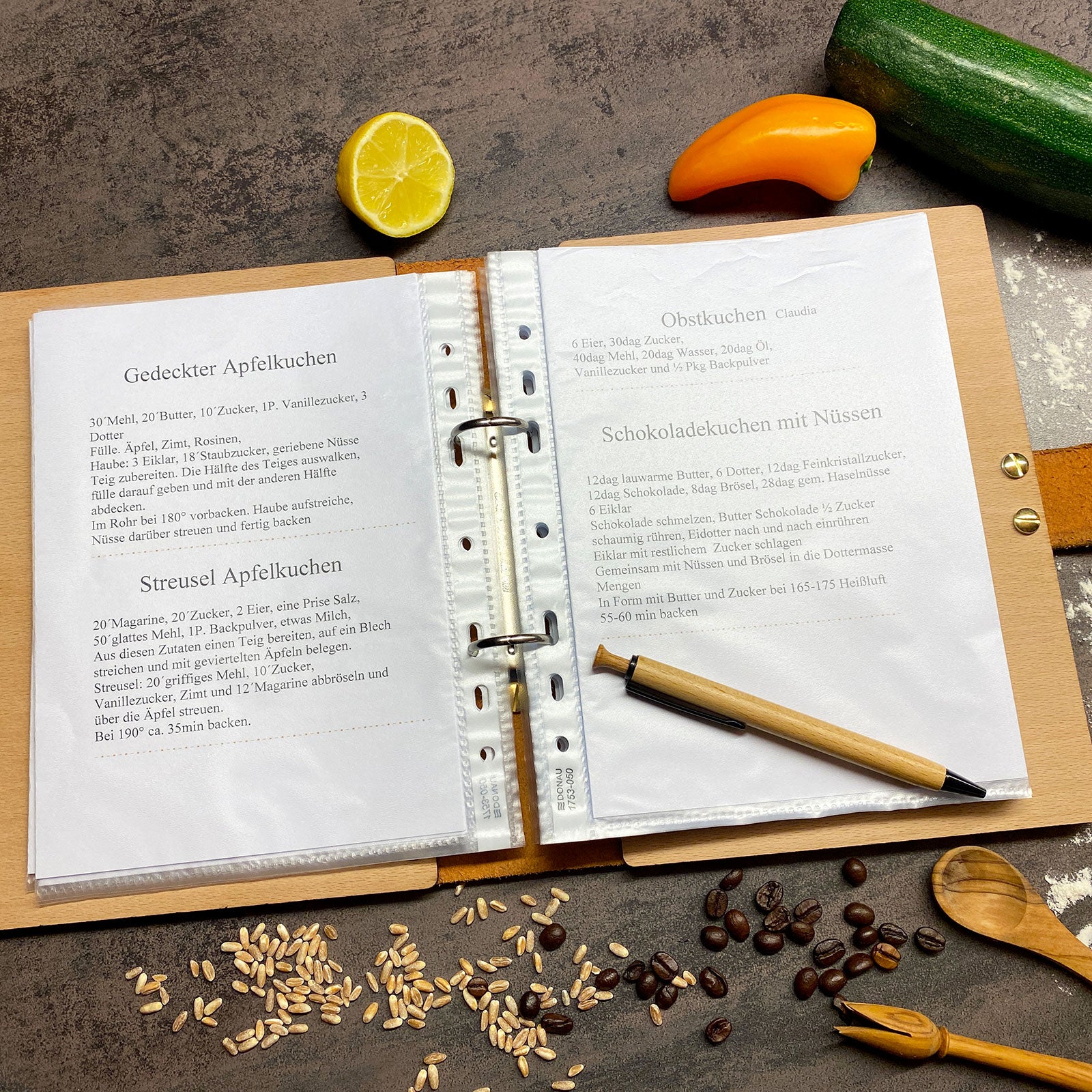 Mein Kochbuch - Rezeptbuch aus Holz - personalisierte Geschenke