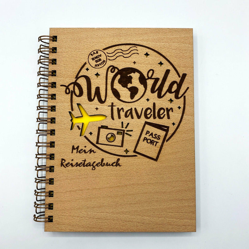 Reisetagebuch World Traveler - Wurmis-Holzdeko